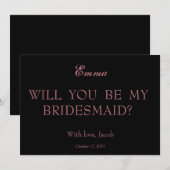 Roos Gold zal je mijn zwarte bruidsmeisje zijn Kaart (Voorkant / Achterkant)