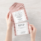 Roos Gold Zebra afdrukken All In One Uitnodiging (Afscheurbaar)