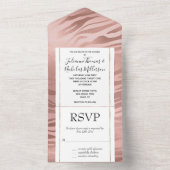 Roos Gold Zebra afdrukken All In One Uitnodiging (Binnen)