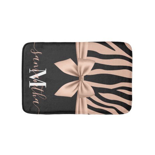 Roos Gold Zebra afdrukken Badmat (Voorkant)