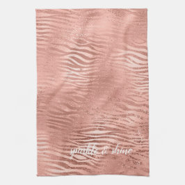 Roos Gold Zebra Animal Print Theedoek