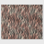 Roos Gold Zebra Print Pattern Wrapping Paper Cadeaupapier (Vlak)
