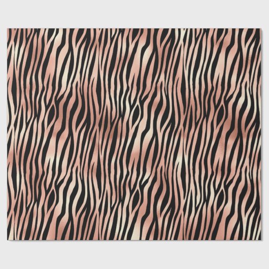 Roos Gold Zebra Print Pattern Wrapping Paper Cadeaupapier (Vlak)