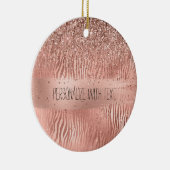 Roos Gold Zebra Print Sparkle Keramisch Ornament (Rechts)