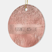 Roos Gold Zebra Print Sparkle Keramisch Ornament (Links)