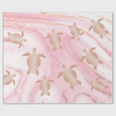 Roos Gold Zee Draaikroos Roze marmer Cadeaupapier (Vlak)