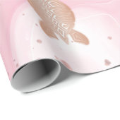 Roos Gold Zee Draaikroos Roze marmer Cadeaupapier (Rol Hoek)