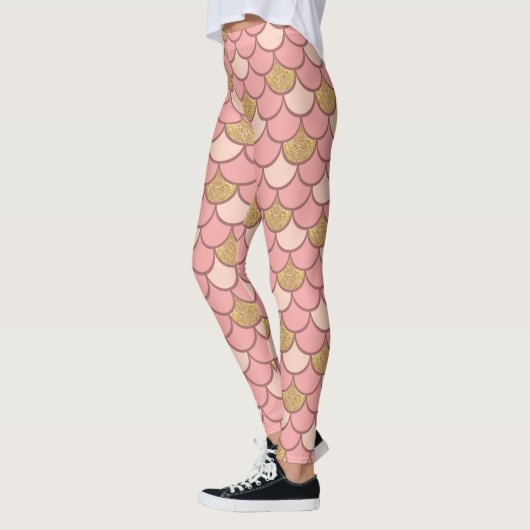 Roos Gold Zeemeermin Schalen met Glitter Leggings (Links)