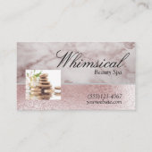 Roos Gold Zen Rocks Marble Design Beauty Spa Visitekaartje (Voorkant)
