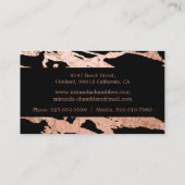 Roos Gold - zwarte elegante roze marmer Visitekaartje (Achterkant)