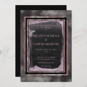 Roos Gold & zwarte Waterverf Kaart (Voorkant / Achterkant)