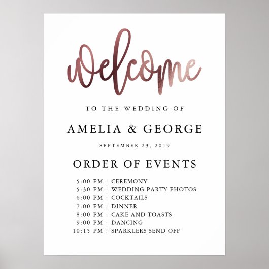 Roos Gold zwarte welkomstvolgorde Poster (Voorkant)