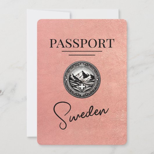 Roos Gold Zweden Paspoort Bewaar de datum Save The Date (Voorkant)
