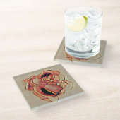 Roos Golden Glass Onderzetter (Schuin)