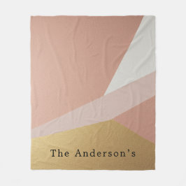 Roos Golden Hour Geometrie Aangepast Fleece Deken