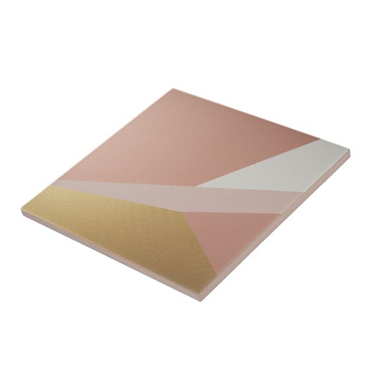 Roos Golden Hour Geometry Tegeltje (Zijkant)