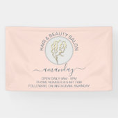 Roos Golden Logo Hairdresser Beauty Salon Studio Spandoek (Horizontaal)