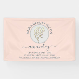 Roos Golden Logo Hairdresser Beauty Salon Studio Spandoek