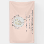 Roos Golden Logo Hairdresser Beauty Salon Studio Spandoek (Verticaal)