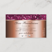 Roos Golden Pink Glitter Sparkle Diamonds Mooi Visitekaartje (Achterkant)
