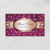 Roos Golden Pink Glitter Sparkle Diamonds Mooi Visitekaartje (Voorkant)