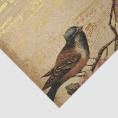 Roos Golden Song Bird  Muzieknoten Garden Tissuepapier (Detail)