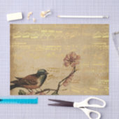 Roos Golden Song Bird  Muzieknoten Garden Tissuepapier (Craft)