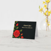 Roos Gotische bruiloft dank u kaart (Gele Bloem)