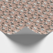 Roos Gotische schedels en Rozen Bloemen Cadeaupapier (Hoek)