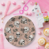  Roos Gotische schedels en Rozen Halloween Papieren Bordje (Feest)