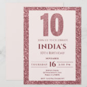 roos goud 10e verjaardag kaart (Voorkant / Achterkant)