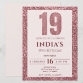 roos goud 19e verjaardag kaart (Voorkant / Achterkant)