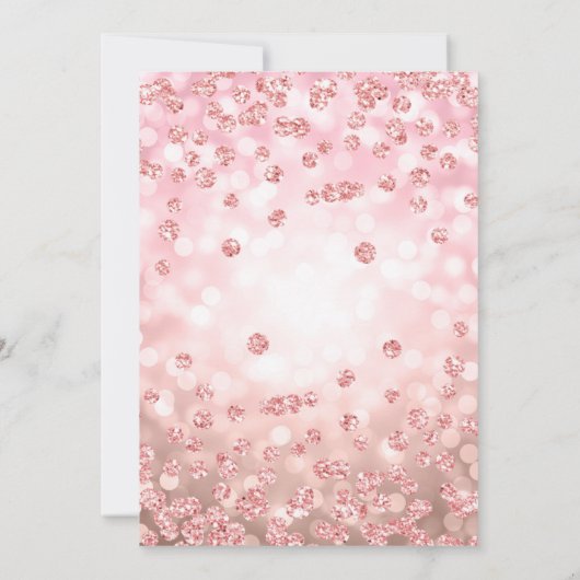 Roos Goud 30e Verjaardag Glitter Confetti Lights Kaart (Achterkant)