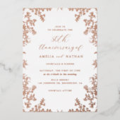  Roos Goud 50ste Jubileum Partij Folie Uitnodiging (Voorkant)