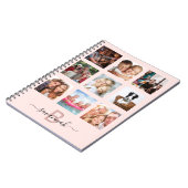 Roos goud Aangepast fotocollage monogram roze Notitieboek (Linkerzijde)