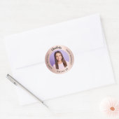 Roos goud aangepaste foto Sweet 16 Ronde Sticker (Envelop)
