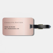 Roos goud aangepaste naam van monogram initiaal bagagelabel (Achterkant horizontaal)