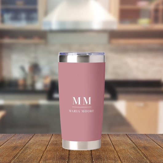 Roos goud aangepaste naam van monogram initiaal geïsoleerde drinkbeker