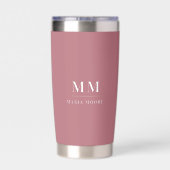 Roos goud aangepaste naam van monogram initiaal geïsoleerde drinkbeker (Achterkant)