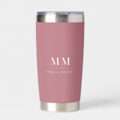 Roos goud aangepaste naam van monogram initiaal geïsoleerde drinkbeker (Voorkant)