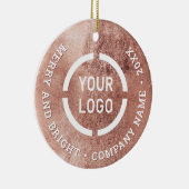 Roos goud aangepaste zakelijke ornamenten met logo (Rechts)