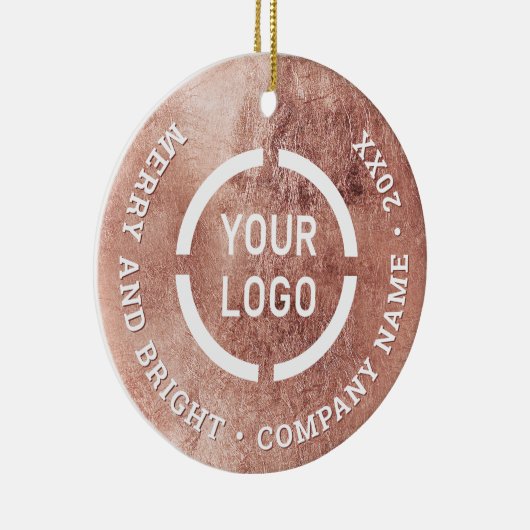 Roos goud aangepaste zakelijke ornamenten met logo (Rechts)