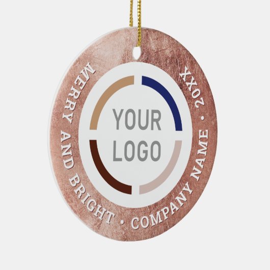 Roos goud aangepaste zakelijke ornamenten met logo (Rechts)