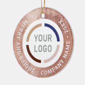 Roos goud aangepaste zakelijke ornamenten met logo (Links)