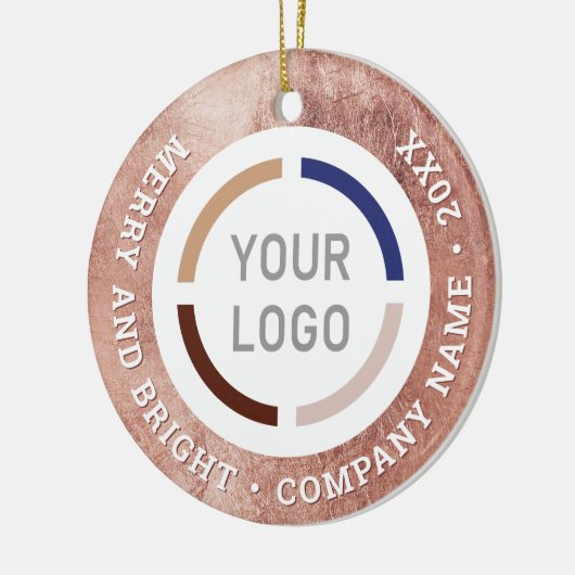 Roos goud aangepaste zakelijke ornamenten met logo (Links)