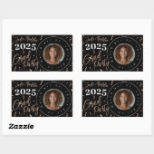 Roos Goud Afstuderen Foto Confetti Design Sticker (Vel)