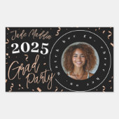 Roos Goud Afstuderen Foto Confetti Design Sticker (Voorkant)