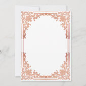 Roos Goud Antiek Wit Bruiloft Kaart (Achterkant)