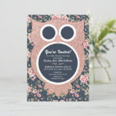 Roos goud baby shower Uitnodigen Kaart (Staand voorkant)