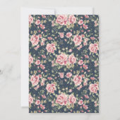 Roos goud baby shower Uitnodigen Kaart (Achterkant)